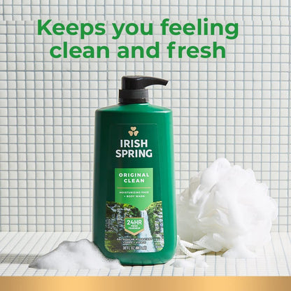 Irish Spring Original Clean Body Wash for Men (887 ml).