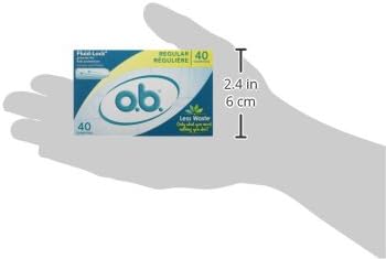 o.b. Original Non-Applicator Tampons, Regular Absorbancy, Pack of 40 Tampons