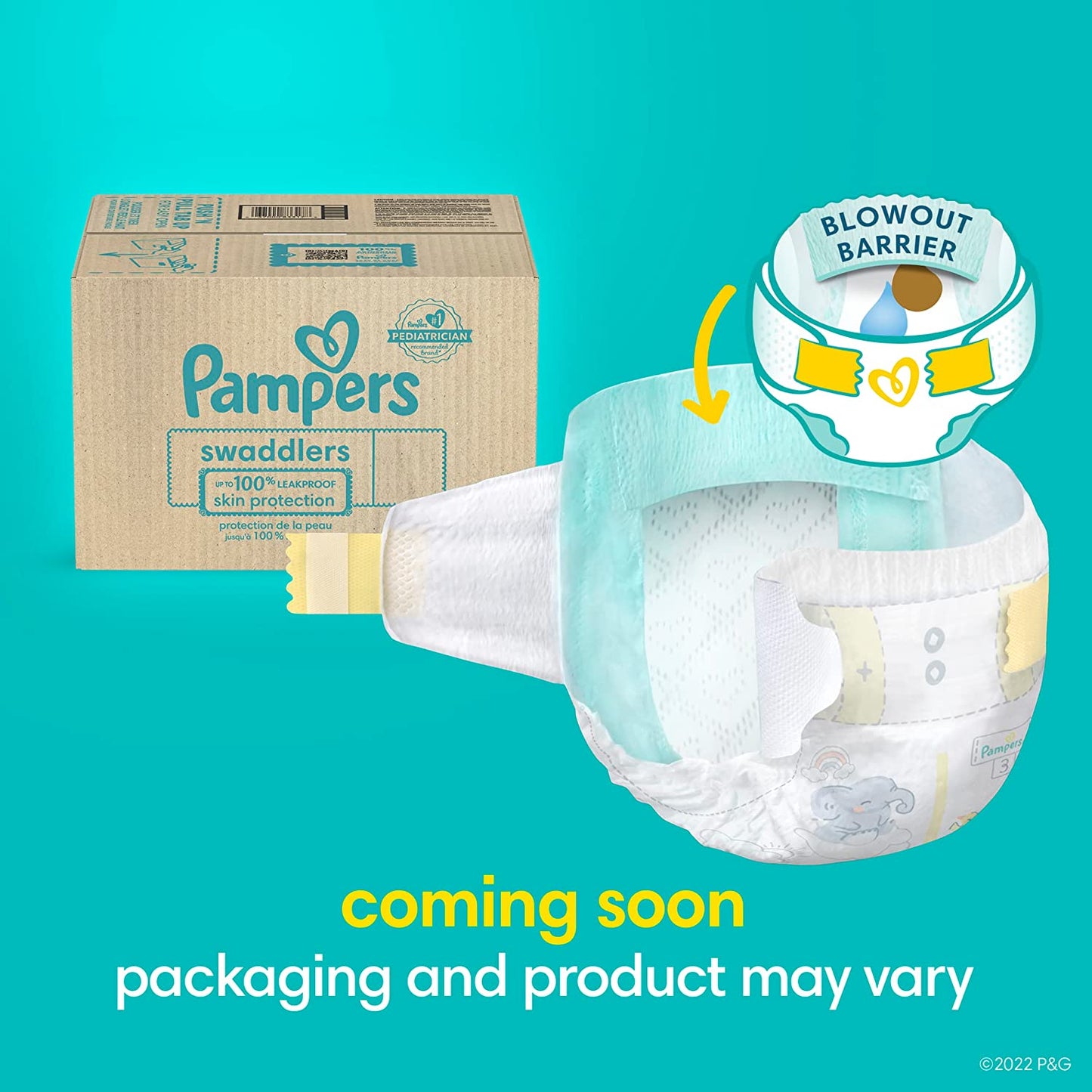 Diapers Size 2, 186 Count -  Swaddlers Disposable Baby Diapers (Packaging & Prints May Vary)