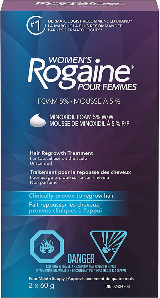 Women'S  5% Minoxidil Foam - Once-A-Day Hair Loss & Thinning Treatment, 4 Month Supply, White, 2 Month