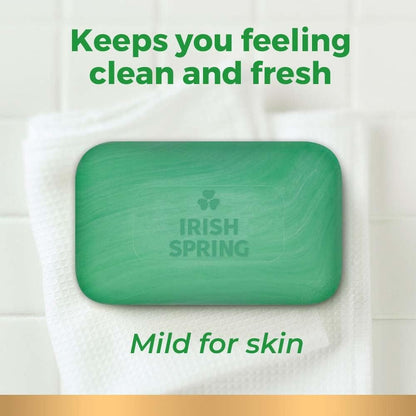 Irish Spring Bar Soap - Original Clean Scent - Moisturizing Bath and Shower Face Body Bar Soap Enriched with Natural Flaxseed Oil, 12 Pack of 3.75 Ounce Soap Bars