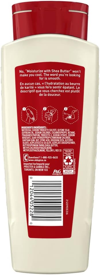 Old Spice Men's Body Wash Moisturize with Shea Butter (A pack of 4 532 ml bottles).