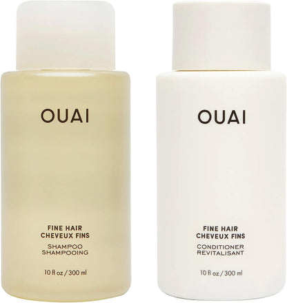 QUAI Fine Shampoo + Conditioner Set - Bring Fine Hair to the Next Level with Keratin & Biotin - Delivers Clean, Bouncy & Voluminous Hair - Free of Parabens, Sulfates & Phthalates - 10 Fl Oz Each