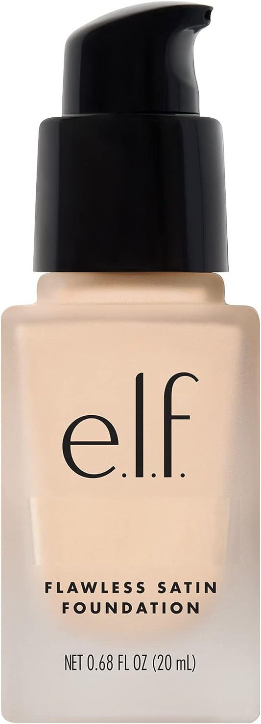 Elf Flawless Finish Foundation, Lightweight & Medium Coverage, Semi-Matte Finish, Snow, 0.68 Fl Oz (20Ml)