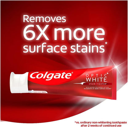 Colgate Optic White Stain Fighter Gel Toothpaste (A pack of two 90 ml).