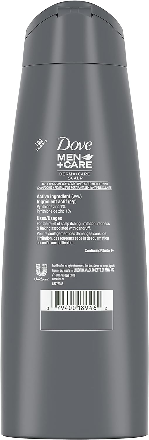 Dove Fortifying 2 in 1 Shampoo & Conditioner for Visibly Healthier-Looking Hair anti Dandruff Hair Care with Pyrithione Zinc and Caffeine (750 ml).