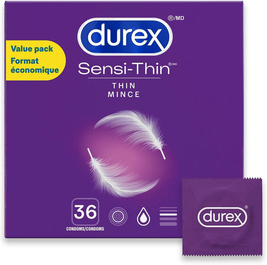 Durex Sensi-Thin, Condoms, Lubricated, Super Thin, Value Pack, 36 Count