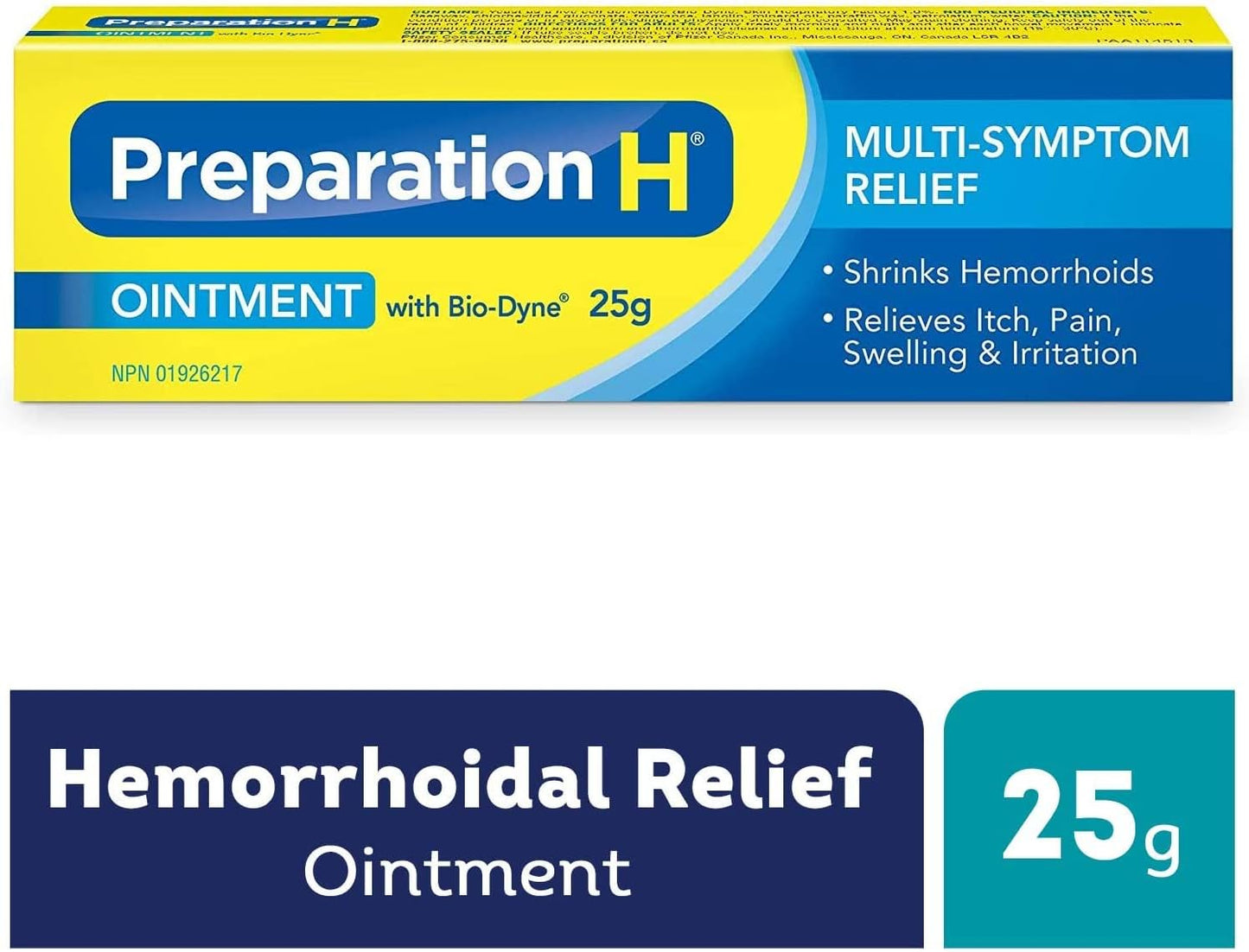 Preparation H® Ointment (25 G) with Bio-Dyne®, Multi-Symptom Hemorrhoid Pain Relief