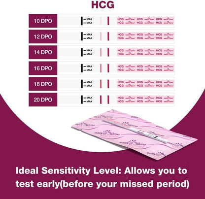 Easy@Home Pregnancy Test Strips: 20 Pack Early Detection Pregnancy Tests - Highly Sensitive Hcg Urine Tests Bulk for Home Use | Accurate Fertility Tests Kit