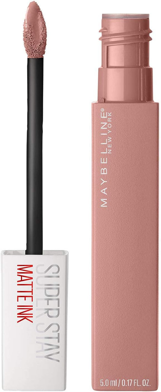 Maybelline New York Super Stay Matte Ink Liquid Lipstick, Long Lasting High Impact Color, up to 16H Wear, Poet, Light Rosey Nude (0.17 oz).