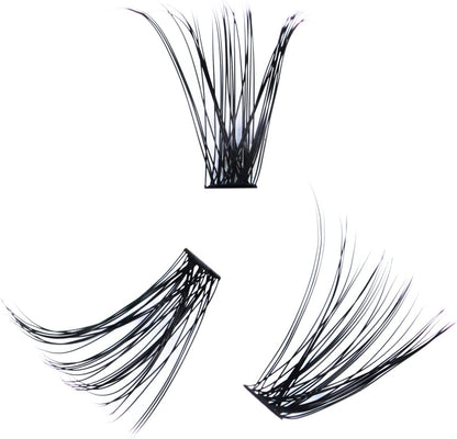 Cluster Lashes 240Pcs 40D DIY Eyelash Extension D Curl Long Individual Lashes Mixed Tray Faux Mink Lash Clusters Extensions 0.07 0.10 Black (40D-0.07D-9-16Mm) (Choose Sold by  Lashes)