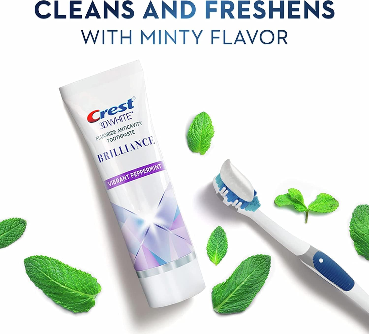 Crest 3D White Brilliance Toothpaste, Vibrant Peppermint (A pack of three 85 ml).