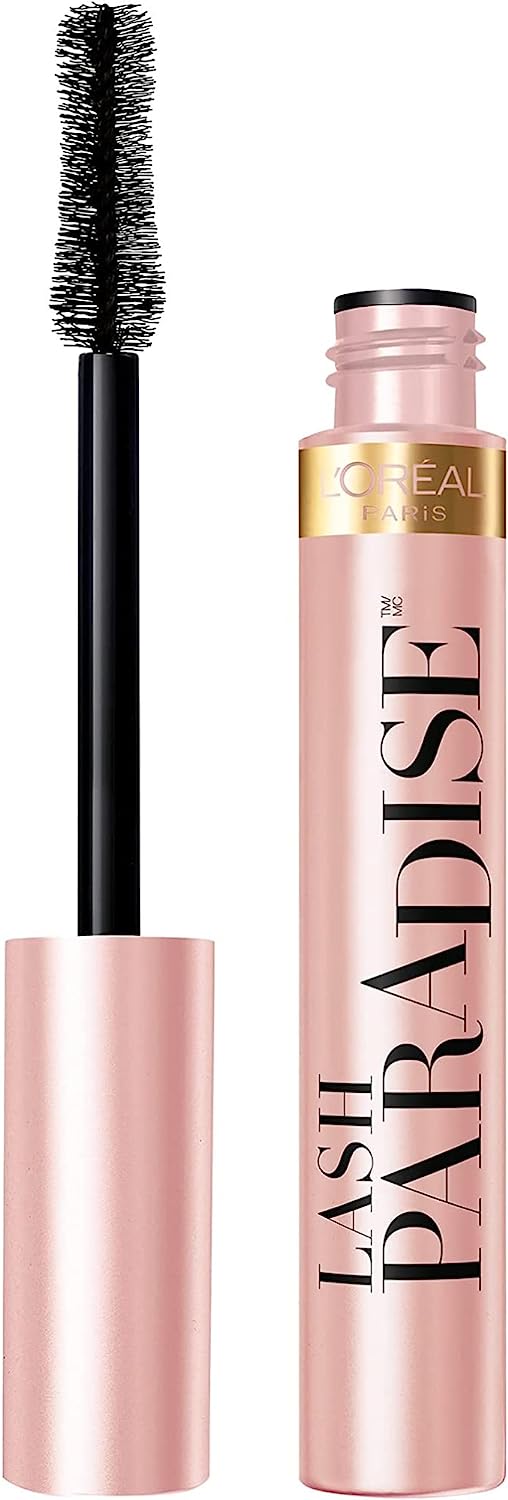 L'Oreal Paris Voluminous Lash Paradise Mascara, Lengthening Mascara, Volume & Length for up to 24 Hours with Flower Oil Infused Conditioning Formula for Sensitive Eyes, Blackest Black, 0.28 Fl. Oz.