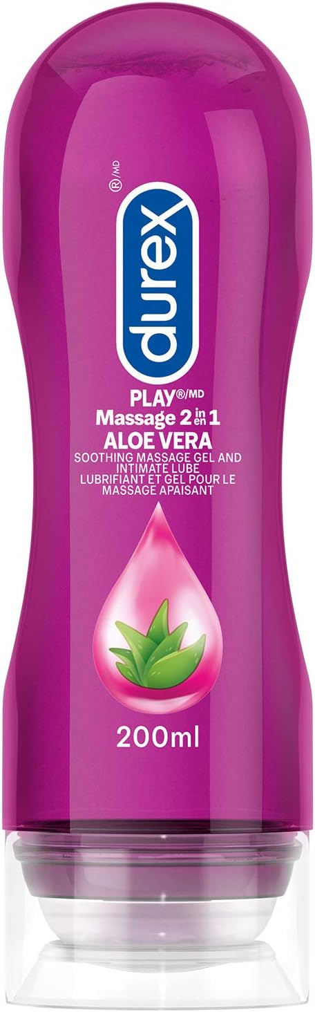 Durex Play, 2-in-1 Massage Gel and Intimate Lubricant, Aloe Vera (200ml).