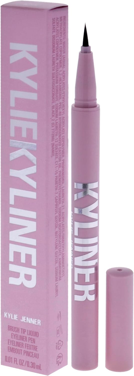 Kylie Cosmetics Kyliner Brush Tip Liquid Eyeliner Pen - 001 Black by  for Women - 0.01 Oz Eyeliner
