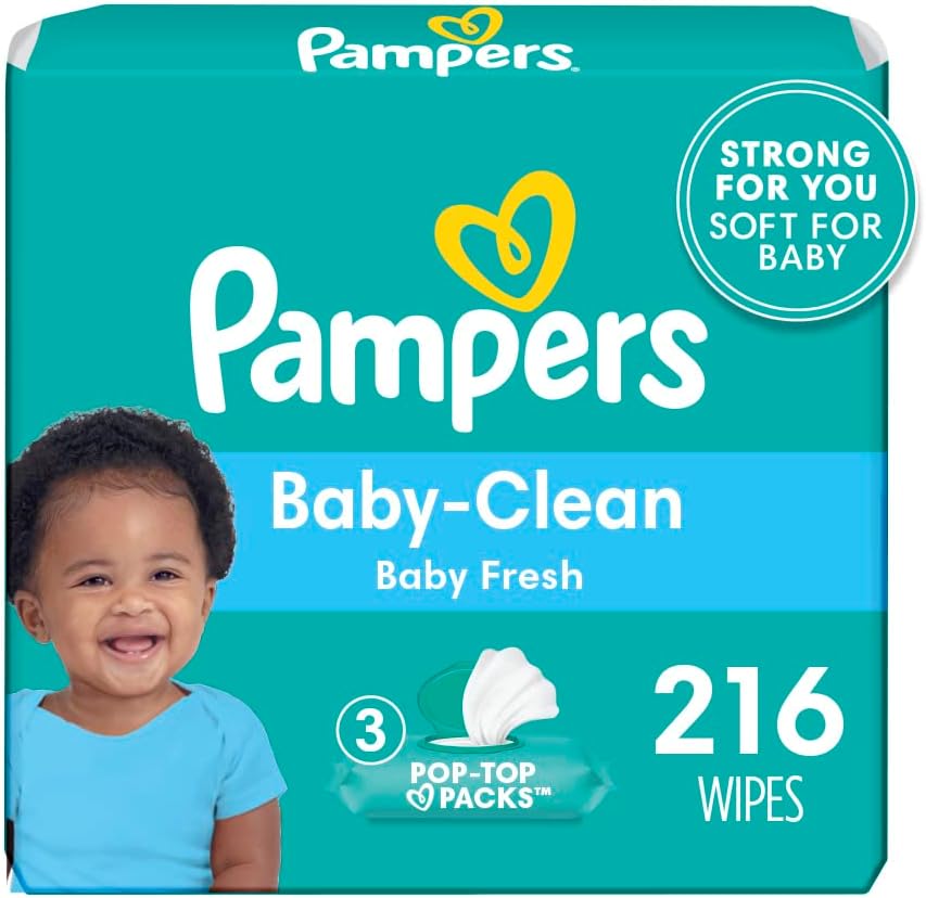 Pampers Baby Wipes, Complete Clean Baby Fresh Scented 9X Pop-Top Packs 720 Count