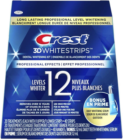 Crest 3D Whitestrips Professional Effects At-Home Teeth Whitening Kit, 20 Treatments,12 Levels Whiter