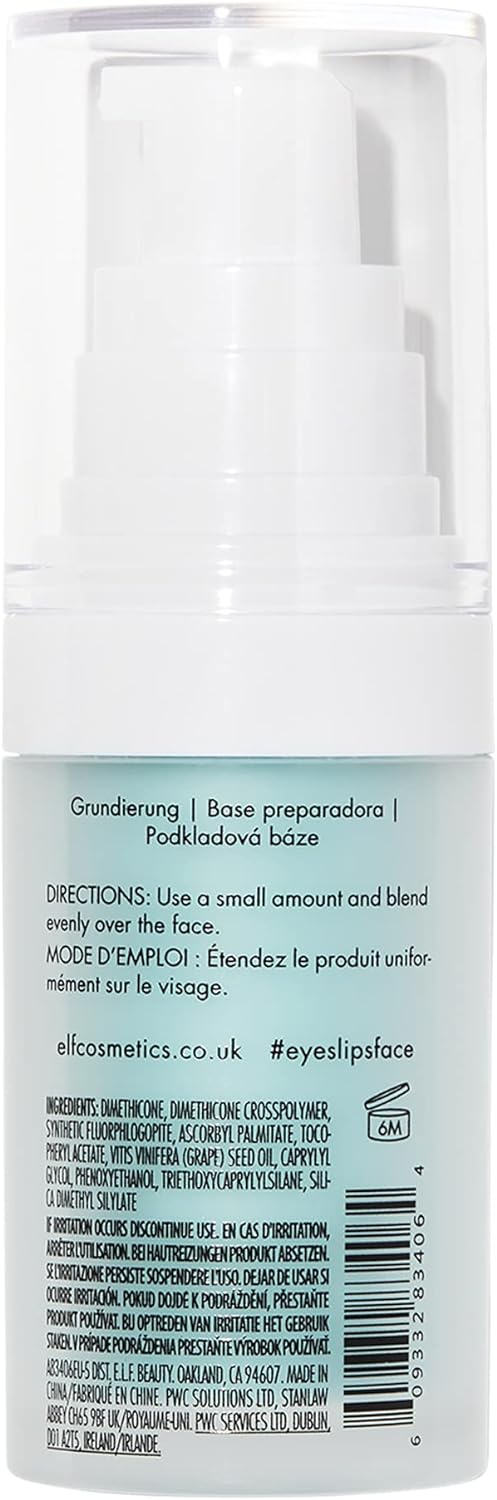 Elf Cosmetics Hydrating Face Primer, Makeup Primer for Flawless, Smooth Skin & Long-Lasting Makeup, Fills in Pores & Fine Lines, Vegan & Cruelty-Free, Small