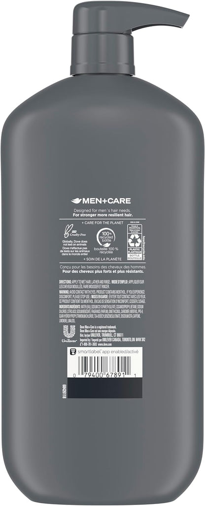 Dove Fresh & Clean 2-In-1 Shampoo + Conditioner with Caffeine and Menthol Cleans & Invigorates Hair (950 ml).