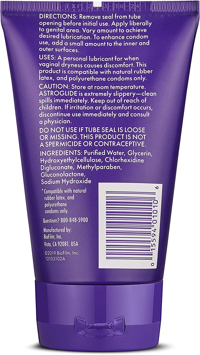 Gel, Water-Based Lubricant Sex Gel for Couples, Men and Women (113 G) Stay-Put Personal Lubricant Long-Lasting Sex Lube Condom Compatible