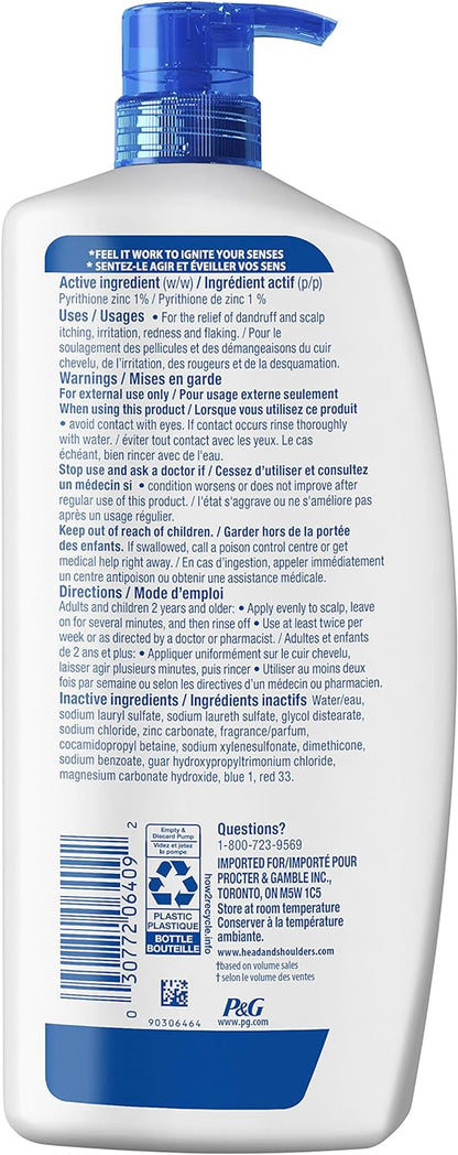 Head & Shoulders Classic Clean Shampoo, White and Blue (835 ml).