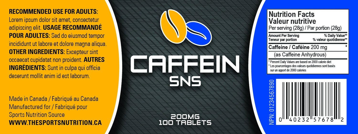 Sports Nutrition Source - Caffeine 200Mg 100 Tablets