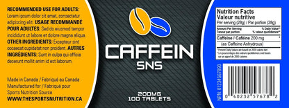 Sports Nutrition Source - Caffeine 200Mg 100 Tablets