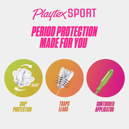 Playtex Sport Tampons, Regular and Super Absorbency, 48 Tampons