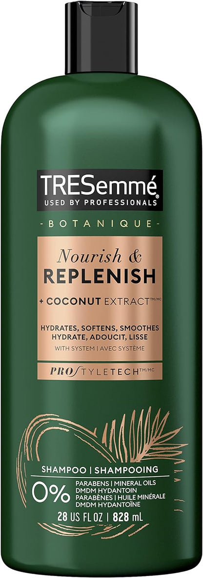 TreSemme Botanique Nourish & Replenish Shampoo for Dry Hair + Coconut Extract Formulated with Pro Style Technology™ 828 Ml