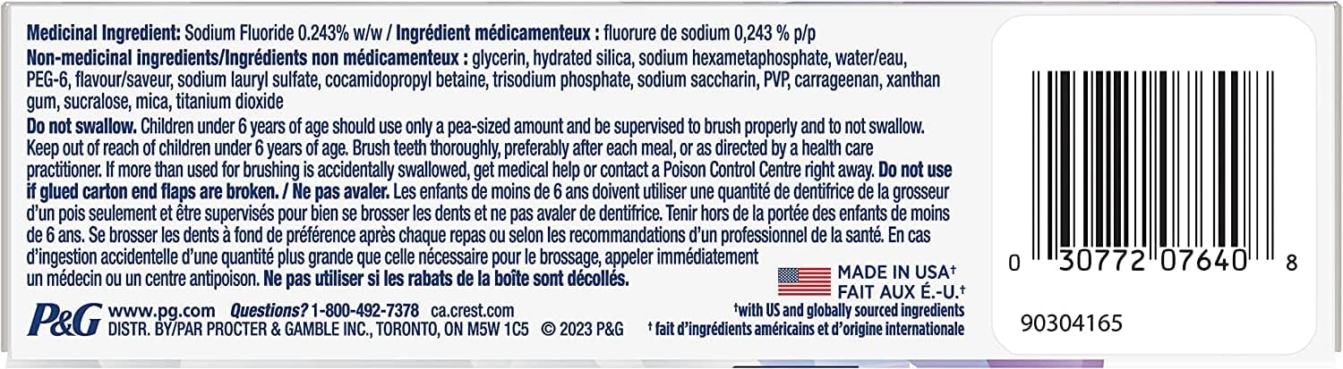 Crest 3D White Brilliance Toothpaste, Vibrant Peppermint (A pack of three 85 ml).