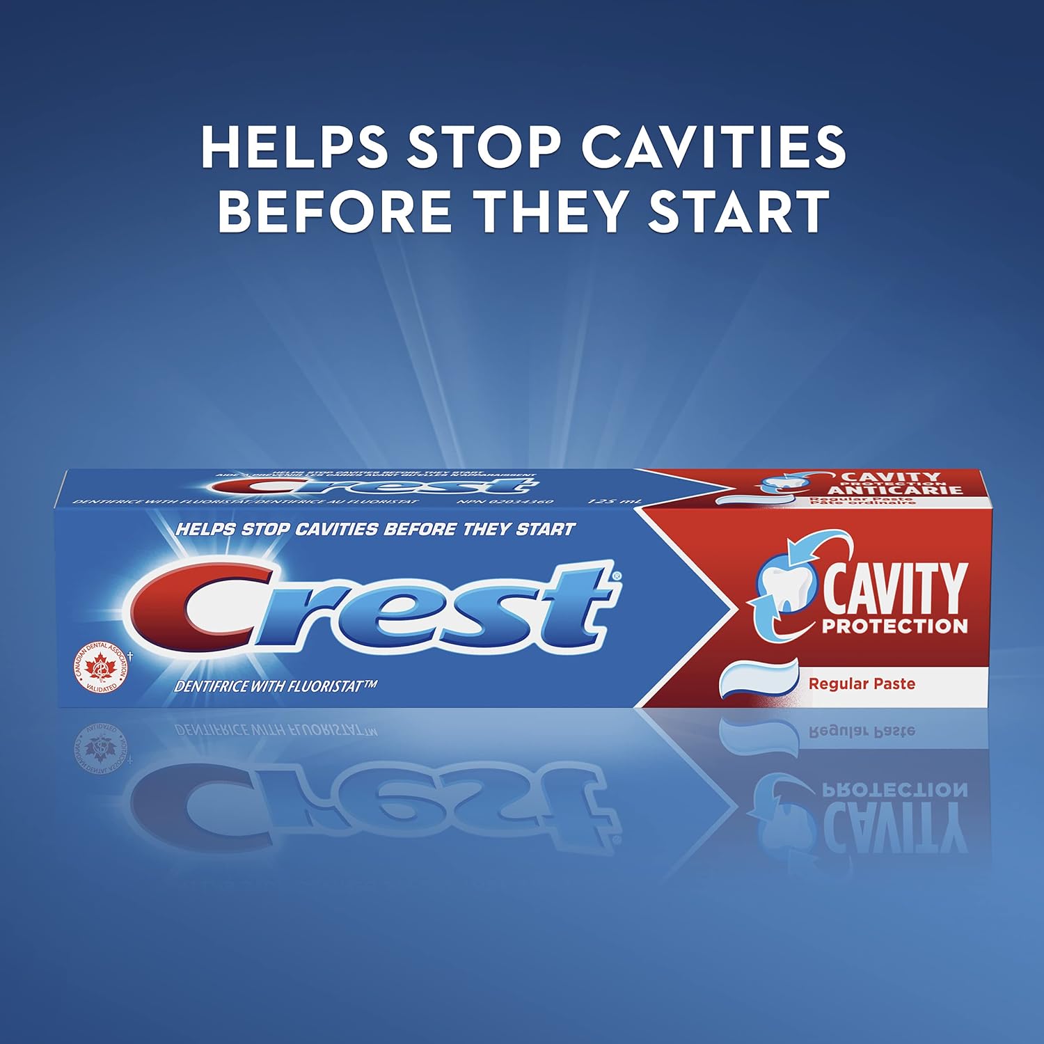 Crest Cavity Protection Toothpaste, Regular Paste (A pack of four 125 ml).