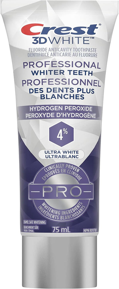 Crest 3D White Toothpaste, Professional Ultra White (75 ml).