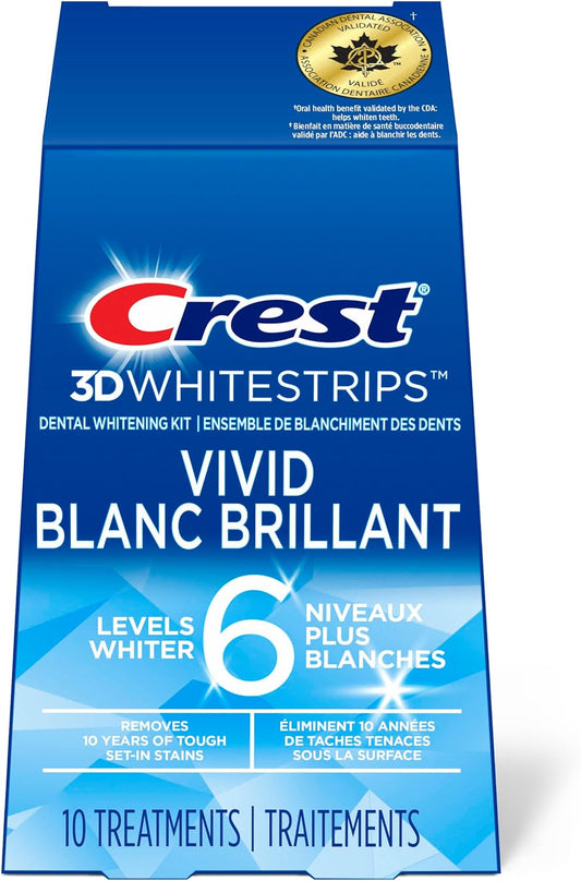 Crest 3D White Teeth Whitening Kit Whitestrips Classic Vivid 10 Treatments