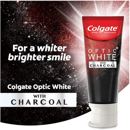 Colgate Optic White with Charcoal Toothpaste, Cool Mint Paste (90 ml).