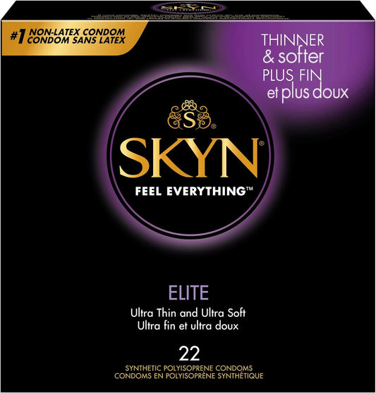 Skyn Elite Condoms - 22 Count - Ultra-Thin, Lubricated Latex-Free Condoms