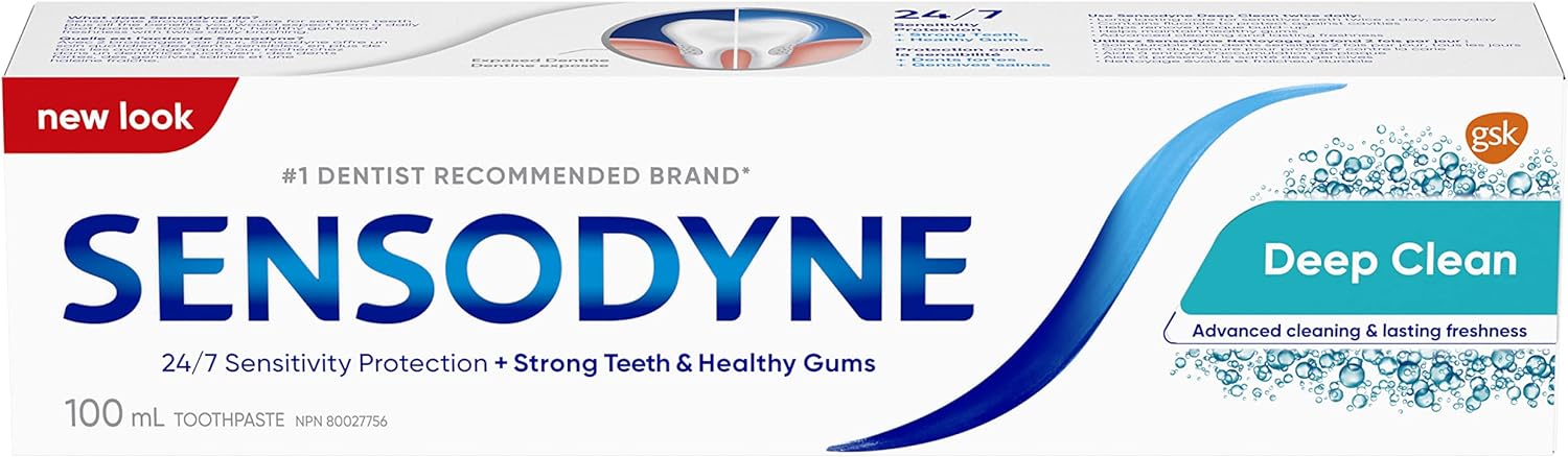 Sensodyne Deep Clean Daily Toothpaste for Sensitive Teeth, Mint, 100Ml (Packaging May Vary)
