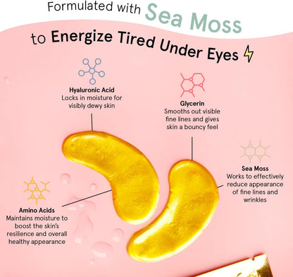 Under Eye Mask - Reduce Dark Circles, Puffy Eyes, Undereye Bags, Wrinkles - Gel under Eye Patches, Vegan Cruelty-Free Self Care by Grace and Stella (24 Pairs, Gold)