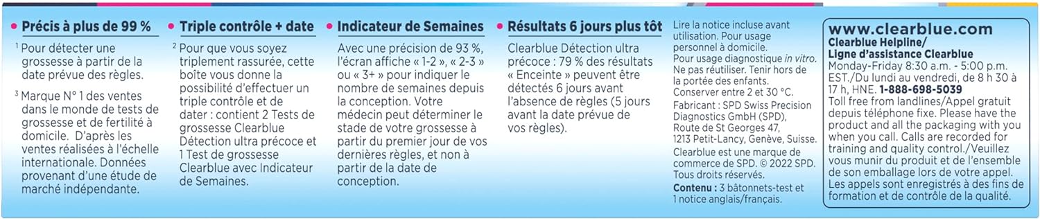 Clearblue Pregnancy Test Triple Check & Date Combo Pack, 3 Tests (1 Digital, 2 Visual)