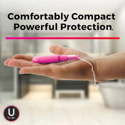 U by Kotex Click Compact Tampons, Regular Absorbency, Unscented, 45 Count