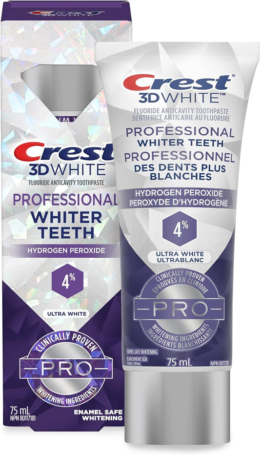 Crest 3D White Toothpaste, Professional Ultra White (75 ml).