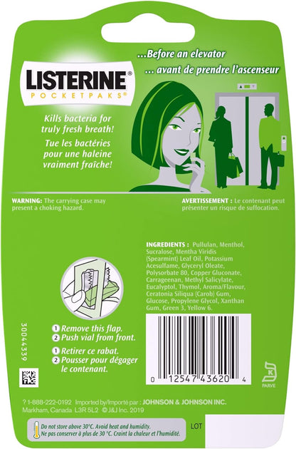 Listerine Freshburst Pocketpaks Bad Breath Strips (Pack of 3 with 24 strips).