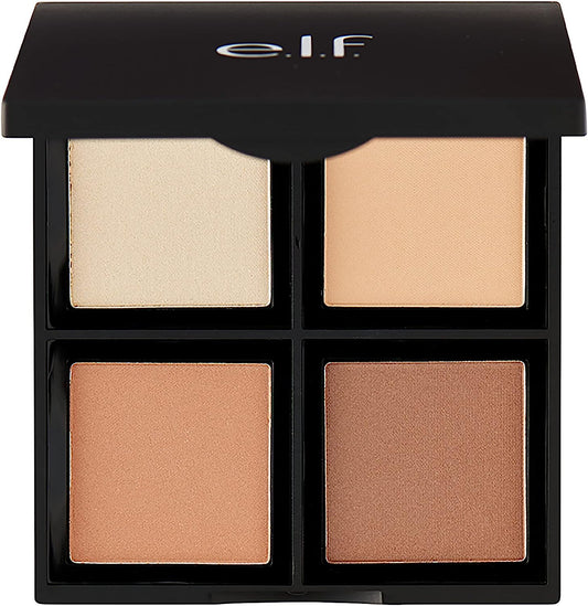 Elf Cosmetics Powder Contour Palette, Compact Powder Palette to Highlight & Contour, Sculpt, Shade, & Brighten Complexion with a Satin Finish