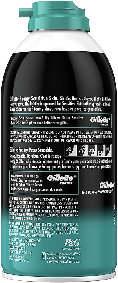 Gillette Foamy Shaving Cream, Sensitive Skin, 11 Ounces