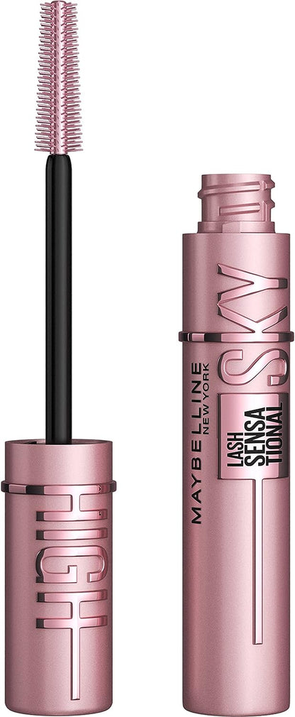 Maybelline Volumizing and Lengthening Mascara, for Sky-High Lashes, Lightweight Formula, Smudge-Proof and Flake-Free, Long-Lasting Lift and Drama, Sky High Mascara, Black, 0.3 Fl. Oz