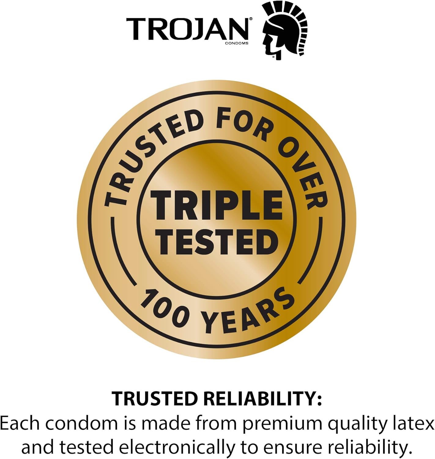 Trojan Classic Lubricated Latex Condoms, Smooth Design with Reservoir End, 30 Count