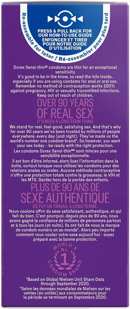 Durex Sensi-Thin, Condoms, Lubricated, Super Thin, Value Pack, 36 Count