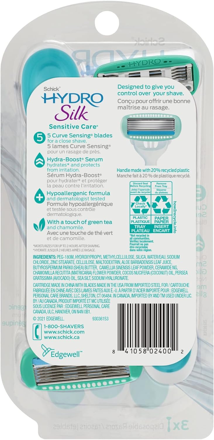 HYDRO SILK  Hydro Silk Women's Disposable Razor, Pack of 3 Disposable Razors