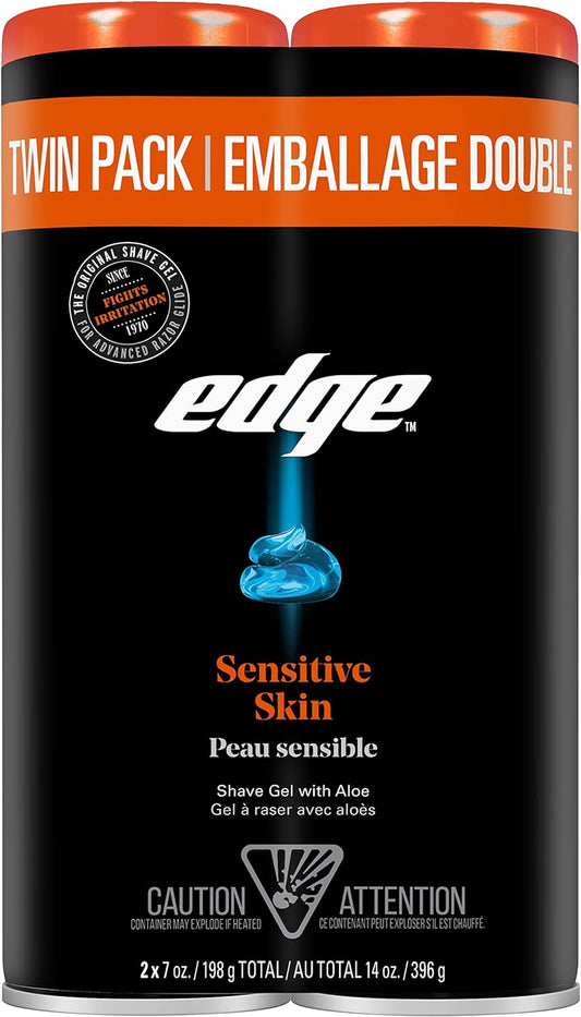 Schick Edge Sensitive Skin Shaving Gel (A pack of two 198 G bottles).