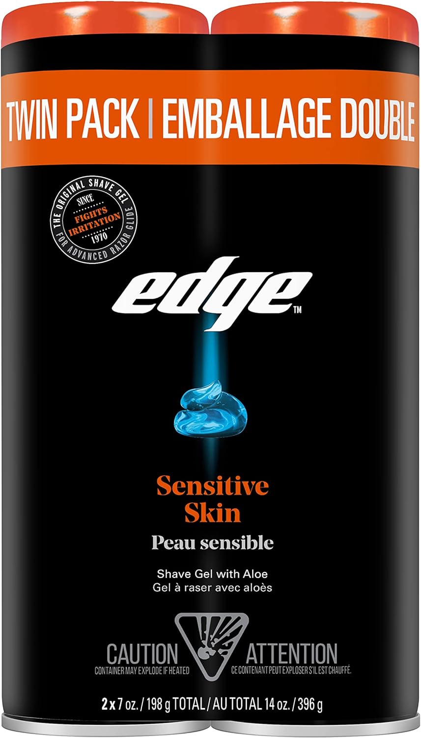 Schick Edge Sensitive Skin Shaving Gel (A pack of two 198 G bottles).