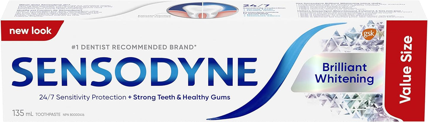 Sensodyne Whitening & Tartar Toothpaste, Strengthens Protects and Whitens Sensitive Teeth (135 ml).